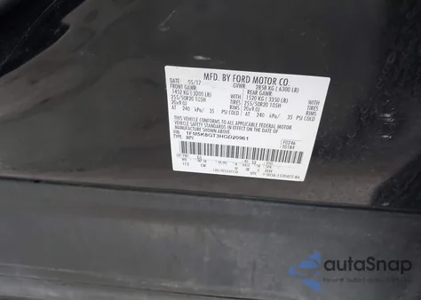 2017 Ford Explorer Sport из США, поврежденный, VIN 1FM5K8GT3HGD20961